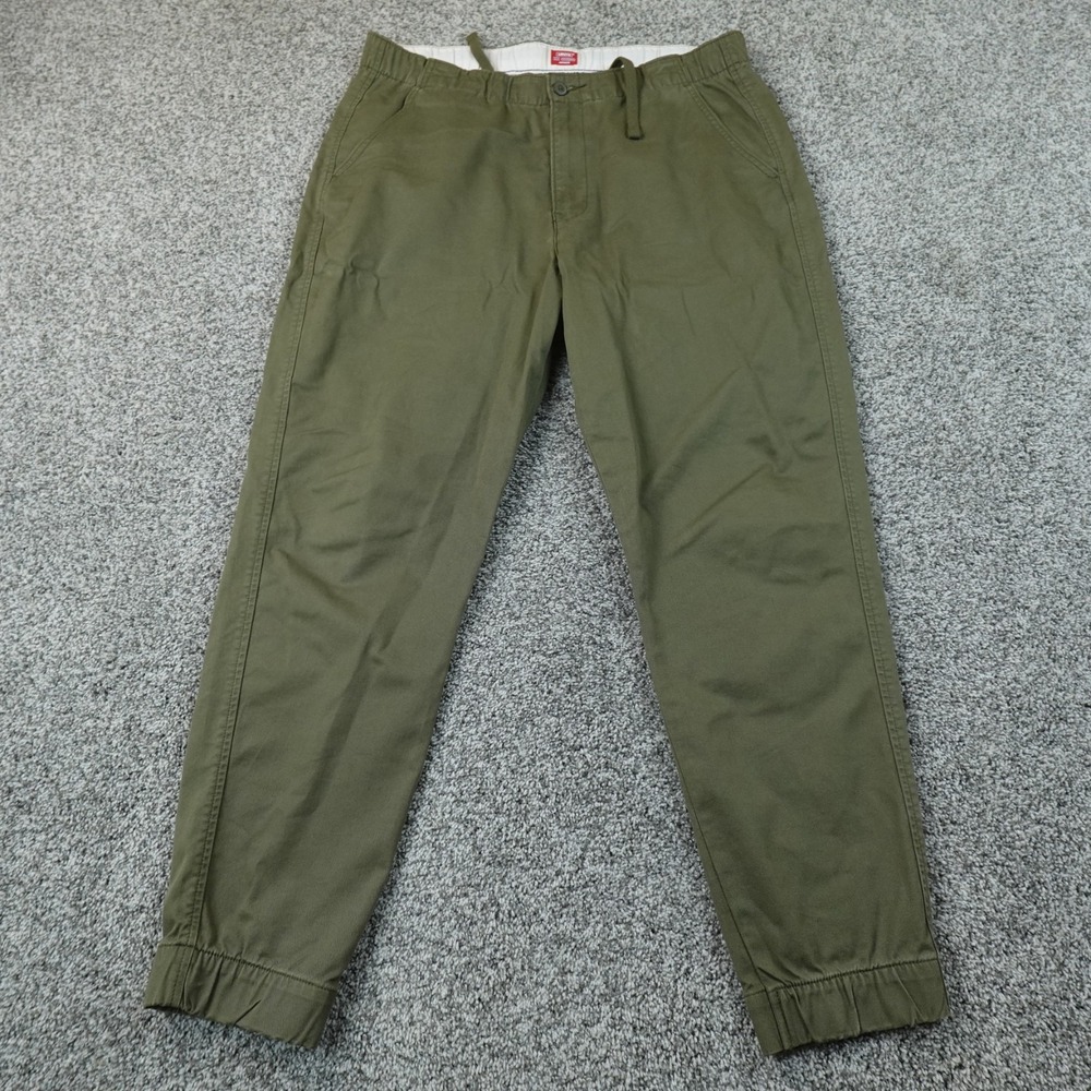 Levis Pants Mens L Green XX Chino Jogger Elastic Waist Drawstring Tapered Leg